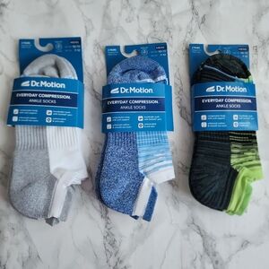 Dr. Motion Ankle Socks 6 Pairs Compression Socks Size Socks 10-13 Shoe 7-12